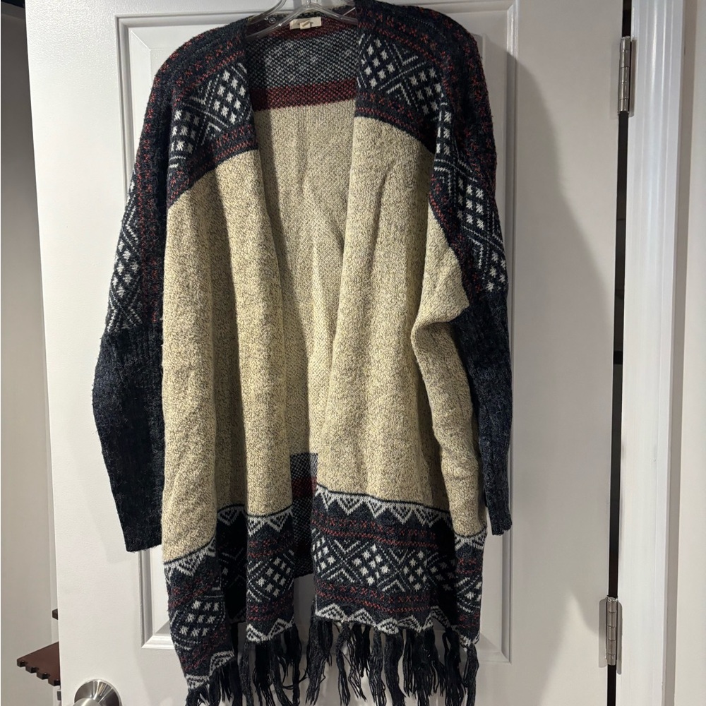 Debut Cream and Black Patterned Cardigan